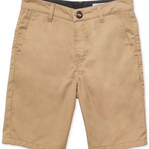 School uniform shorts Volcom Boys Frickin Twill Chino Shorts Sz 10 NWT - Picture 1 of 2